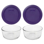 Pyrex 2-CUP Glass Bowl & 7200-PC Plum Purple Lid (2-PACK). Fixed Price $27.99.