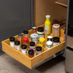 Fabsome Pull Out Cabinet Drawer Organizer, Sliding Bamboo Wood Storage Rack O.... Fixed Price $109.64.