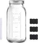 64 Oz Wide Mouth Mason Jar With Lid, Clear Heavy Duty Glass Airtight 1 Pack. Fixed Price $17.99.