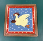 Taylor & Ng Gracey Goose Tilegram Wood Recipe Box Trivet Japan Vintage. Fixed Price $19.99.