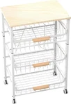 Stackable 4-LAYER Fruit Organizer With Pull-out Metal Baskets White. Fixed Price $93.99.