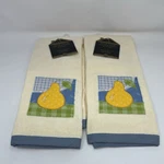 Set Of 2 Charming Home Deluxe Velour Kitchen Towels Pear Appliqu New Old Stock. Fixed Price $19.99.