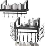 X-cosrack Racks Wall Mounted Set Of 2,WITH Towel Bar And Pots Pans Lids Orga. Fixed Price $56.36.