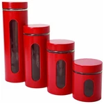 Anchor Hocking Palladian Window Cylinder Jars, Mixed Sizes, Cherry, Set Of 4. Fixed Price $34.99.