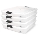 Homz 56-QUART Clear Underbed Storage Container With Lid And Wheels, 4 Pack. Fixed Price $145.98.