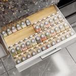 Ambird Bamboo 4-TIER Spice Rack Drawer Organizer Set, 12-24" Adj. W/ Non-slip Ma. Fixed Price $56.98.