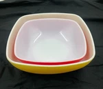 Vintage Pyrex Color Hostess Bowl Set Of 2- Red (525B) And Yellow (151B). Fixed Price $62.95.