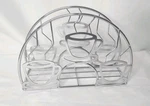 Vintage Style Chrome Coffee Mug Napkin Dispenser Silver Metal Cafe Wire Rack. Fixed Price $19.99.