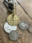 Mind Your Own Bees Wax Solid Brass Key Fob. Fixed Price $14.75.