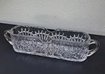 Vintage Godinger Freedom Glass Crystal Cutlery Flatware Caddy Holder 13". Fixed Price $14.95.
