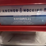 Anchor Hocking Glass Storage Container Set 1.1L Red Snugfit Lid 2 Piece. Fixed Price $24.99.