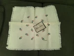 Pfaltzgraff April Woven *single* Napkin Fringe Floral 1992 Usa. Basket Liner F6. Fixed Price $9.99.