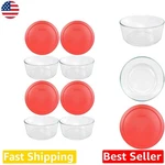 Pyrex 7-CUP Glass Bowls 4PK W/ Red Snap Lids Microwave Safe, Dishwasher Saf.... Fixed Price $118.36.