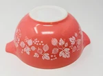 Pyrex Vintage Pink Gooseberry Cinderella Mixing Bowl #442, 1.5 Quart. Fixed Price $125.00.