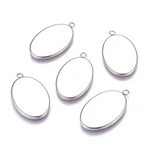 50PCS Stainless Steel Blank Bezel Cameo Oval Tray Pendant Cabochon Settings 3.... Fixed Price $32.79.
