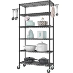 Folews 6-TIER Metal Storage Rack With Wheels, Sturdy Adjustable Wire Shelving.... Fixed Price $156.92.