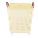 Laundry Basket With Wheels, Clothes Hamper Easy Carry Handles, Tall Roll.... Fixed Price $30.75.