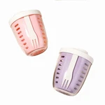 Luiruey Fruit Salad Storage Cup With Lids And Fork, 20 Oz Plastic Pink+purple. Fixed Price $23.58.
