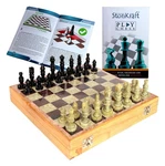 Stonkraft - 10" X Chess Board With Wooden Base & Stone Inlaid Pie.... Fixed Price $53.92.