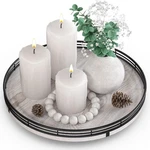 12" Farmhouse Lazy Susan Kitchen Coffee Table Decor Rustic Whitewashed Wood. Fixed Price $34.64.