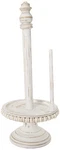 Mud Pie Farmhouse White-washed Beaded Wood Pedestal 16" X Dia, White, Grey. Fixed Price $55.98.
