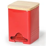 Quxija Ceramic Tea Bag Storage Organizer Caddy Holder With Lid (red). Fixed Price $20.40.