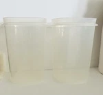 Two Vtg Martha Stewart Everyday Mse 3.6 Cup Container Canister W/green Lid Euc. Fixed Price $19.99.