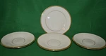 Eternal Lenox Dimension Collection 3 Saucers 1 Bread Plate -white W/24K Gold Rim. Fixed Price $18.95.