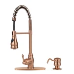 Akicon Copper Kitchen Faucet With Soap Dispenser, Single Handle Solid Brass H.... Fixed Price $605.32.