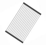Fafcitvz Stainless Steel Roll Up Dish Rack Over The Sink 17.7" X 11.8", Black. Fixed Price $19.99.