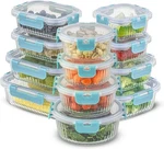 Joyjolt 24PC Fluted Glass Storage Containers With Lids. 12 Blue,. Fixed Price $57.05.
