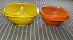 Vintage Tupperware: 837-14 Yellow + 839-18 Orange. Fixed Price $43.99.