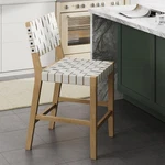 Nathan James Cohen Mid Century Bar Stool Faux Leather Counter Back Solid Wood. Fixed Price $239.00.
