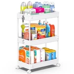 Spacekeeper Storage Rolling Cart, 3 Tier Laundry Room Organization Utili. Fixed Price $37.81.