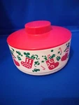Vintage 1980S Tupperware Lidded Candy Dish Christmas Stockings 2062A-6. Fixed Price $14.00.
