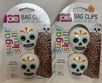Joie Set 4 Sugar Skulls Bag Clips Day Of The Dead Bpa Free 2.25 X Nip. Fixed Price $5.88.