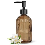13.5OZ Stripe Glass Soap Dispenser With Black Plastic Pump, 400ML Liquid Hand.... Fixed Price $16.45.