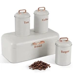 Plexon White Bread Box For Kitchen Countertop With Tea Coffee Sugar Container.... Fixed Price $49.29.