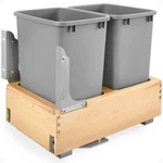 Rev-a-shelf Double Pullout Bottom Mount Trash Cans 35 Qt., Gray, 4WCBM-18DM-2. Fixed Price $421.99.