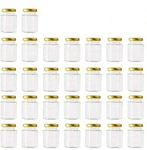 Encheng 4 Oz Clear Hexagon Jars,small Glass Honey With Gold. Fixed Price $51.09.