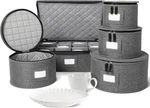 Storagelab China Set 5-PC Hard Shell W/ Felt Dividers For Dishes Gray. Fixed Price $99.20.