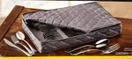 Org H16-3438 Quilted Flatware Storage Case, Service For 12, 19 X 2.5 Gray. Fixed Price $19.97.