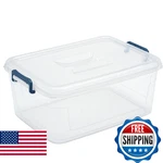 Tribello Plastic Storage Bins With Lids, Clear Stackable Containers - 21. Fixed Price $53.51.