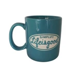 Simplify Life Good Home Cursive Etched Teal Turquoise Blue Coffee Mug Cup. Fixed Price $9.99.