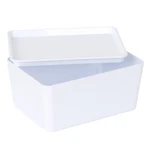 Ybm Home Plastic Storage White Organizing Bin With Lid, Handle. Fixed Price $17.75.