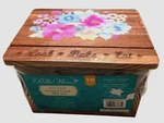 The Pioneer Woman Breezy Blossom Acacia Wood Recipe Card Box Set With Divider. Fixed Price $56.00.