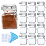 Spice Jars Spanla 12 Pack 4OZ Small Glass With Airtight Hinged Lid. Fixed Price $33.06.