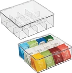 Mdesign Plastic Stackable Tea Bag Storage Bin Organizer Box Holder With Lid For. Fixed Price $15.99.