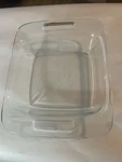 Pyrex C222 Clear 8X8 Square Glass Qt Baking Dish With Handles Made Usa. Fixed Price $20.00.