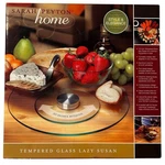 Sarah Peyton Tempered Glass Lazy Susan 12IN Round 360 Rotation Two-tiered. Fixed Price $21.50.